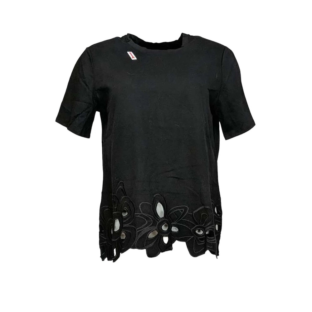Laurie Felt Short-Sleeve Scallop Tee Shirt Black - Regular